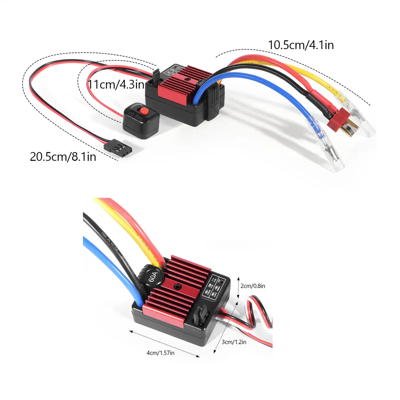 Speed Controller Waterproof 1/10 RC Car Brushed Regulator Module Brushed Speed Controller For Outdoor Dirt Sand Rainy Day Beach view 6