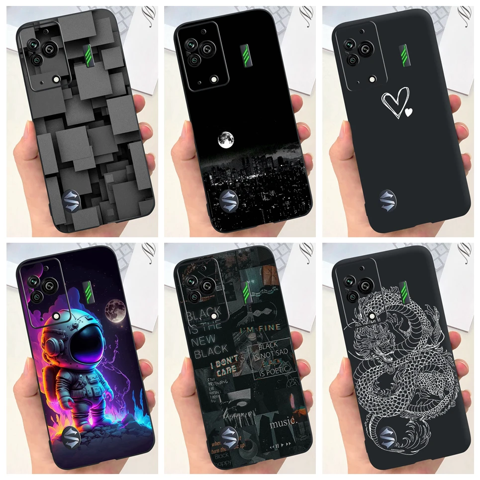 Para Black Shark 5 5Pro funda de teléfono con pintura de lujo de dibujos animados geniales en Xiaomi Black Shark 5 Pro contraportada de silicona negra suave
