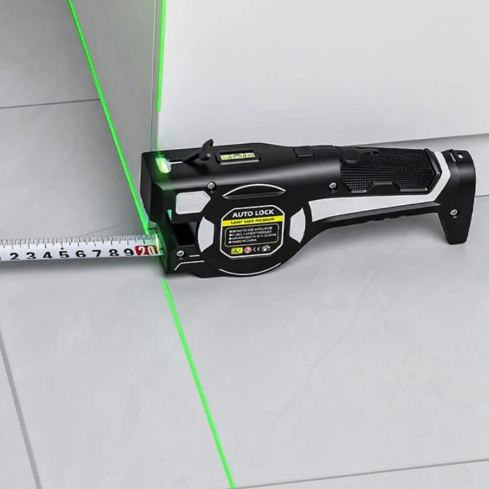 Sturdy Construction Laser Tape Measure Rechargeable Retractable Digital Tape Measure Backlit Digital Display High Precision