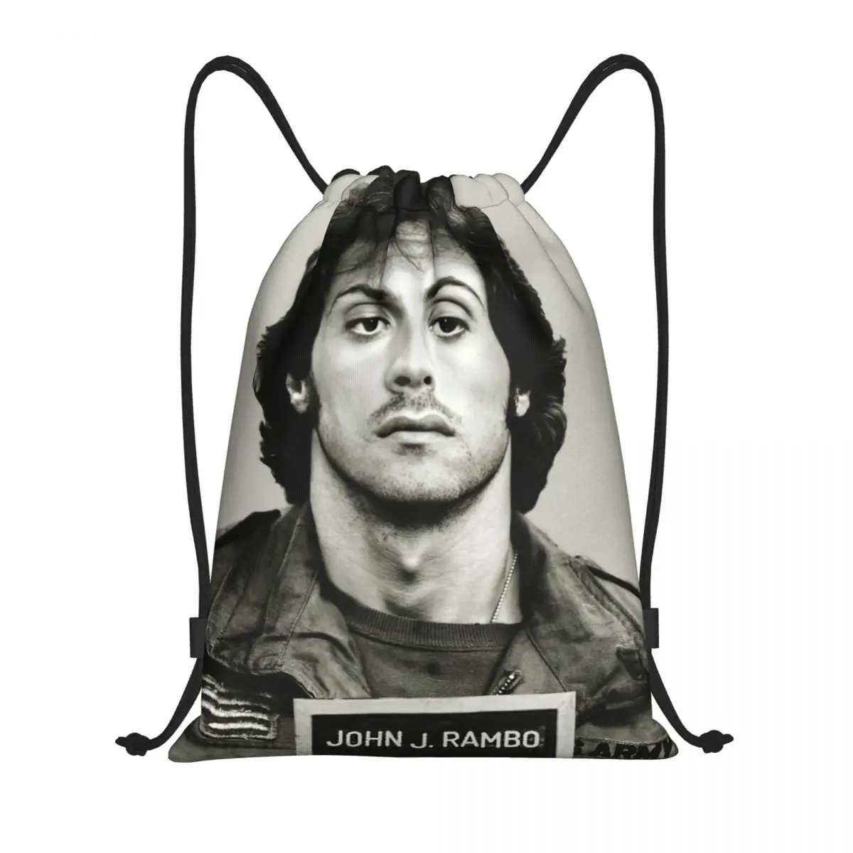 

First Blood John J Mug Shot 10-22-1982 Multi-function Portable Drawstring Bags Sports Bag Book Bag