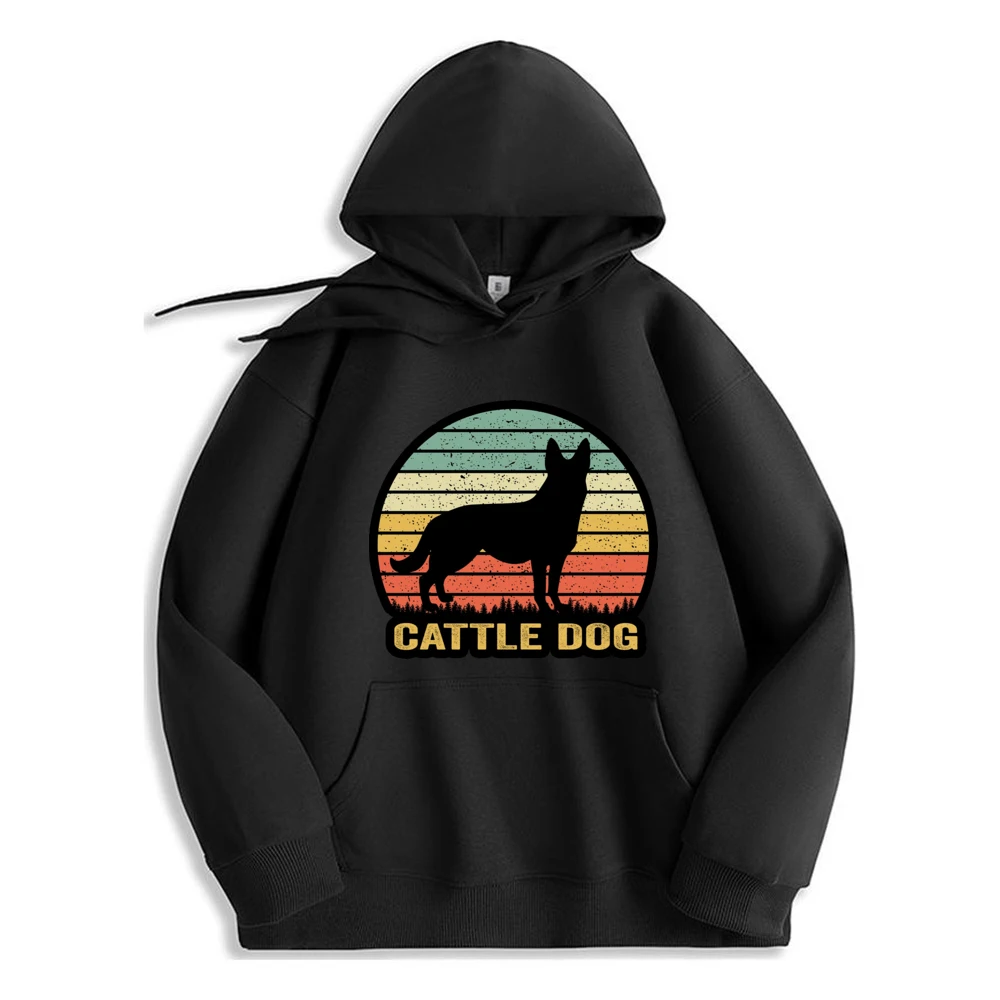 

Australian Cattle Dog Sunset Silhouette Hoodie High Quality Fashion Casual Comfortable Sweatshirt For Men​​
