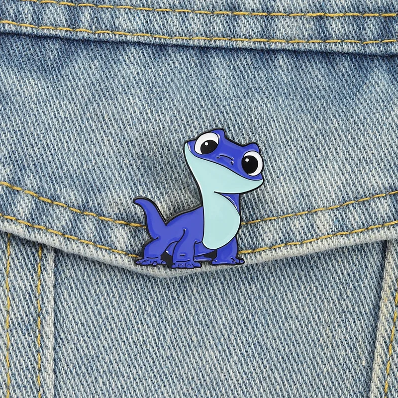 anime character Cartoon Ice and Snow Lizard Enamel Pin Cute Animal Series Brooches Bag Lapel Badge Jewelry Gifts Friends