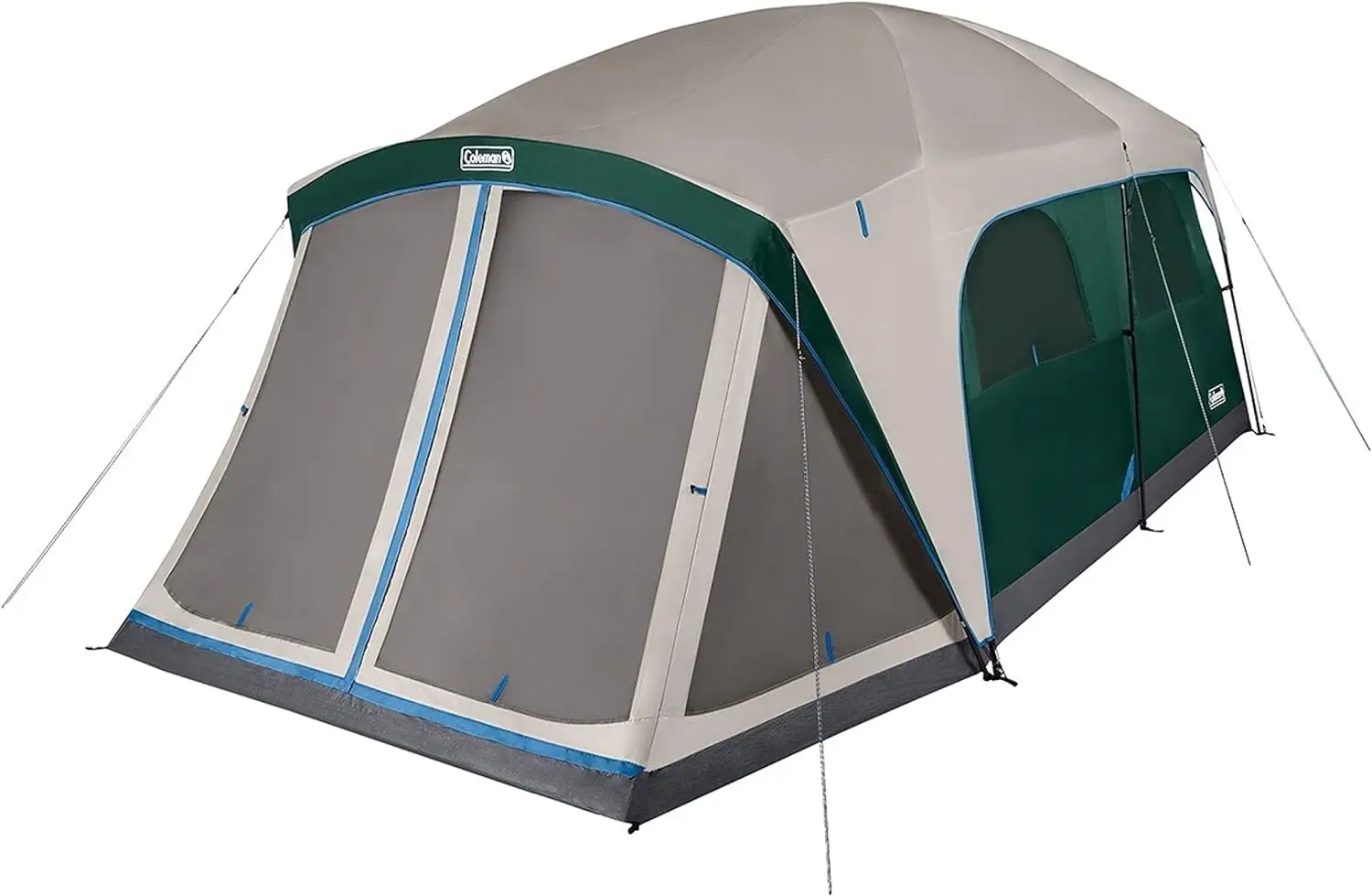 

12-Person Camping Tent with Screened Porch, Weatherproof Family Tent includes Color-Coded Poles, Screened-in Porch, Sturdy