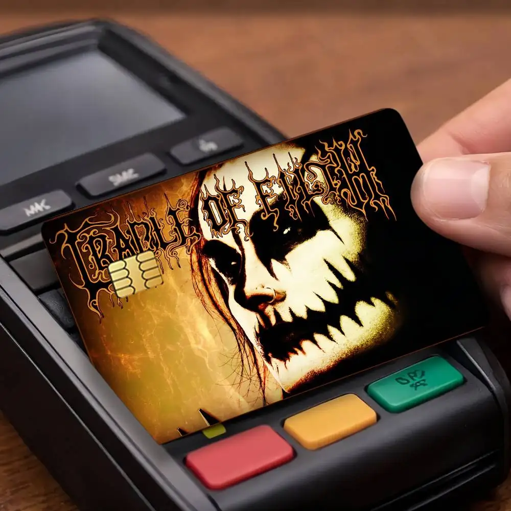 Band C-Cradle of F-Filth Credit Card Stickers Skin For Bank Debit Decorative Protection Scratch-resistant Gift 4PCS