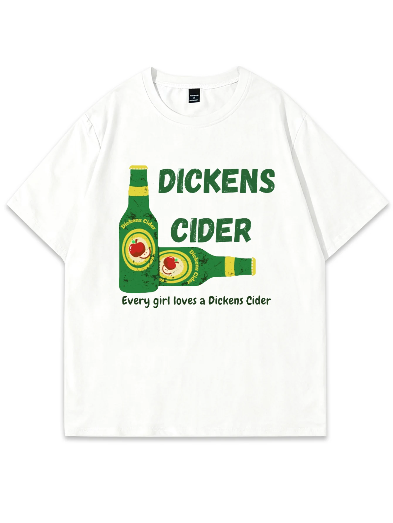 CLOOCL DICKENS CIDER Printed Premium Cotton T-Shirts Women Summer Short Sleeve Tees Casual Tops