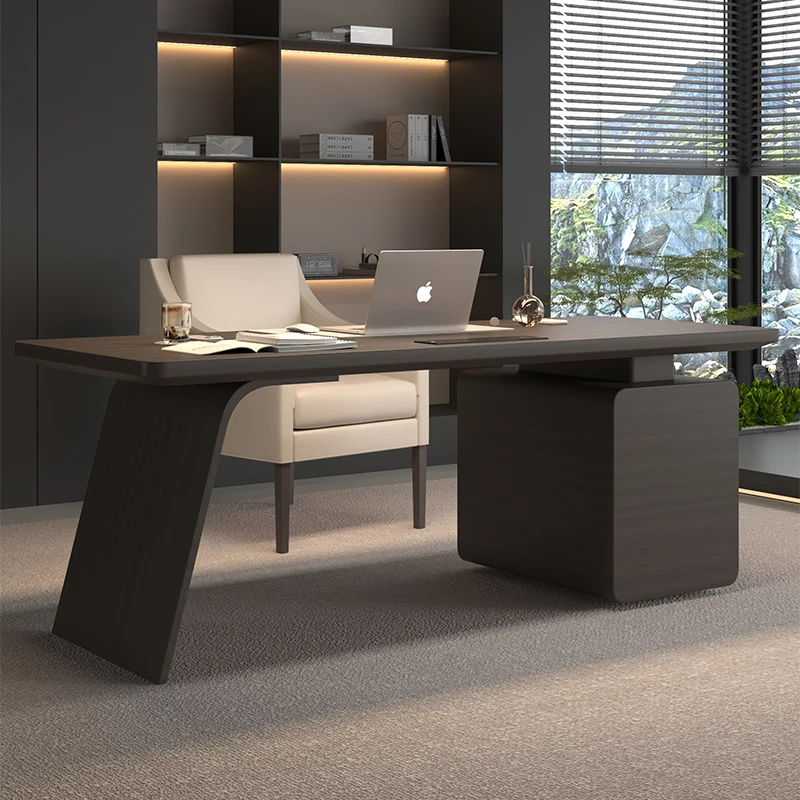 Manager Wooden Large Modern Computer Desks Standing Luxury Strong Black Executive Office Desk Work Station Table