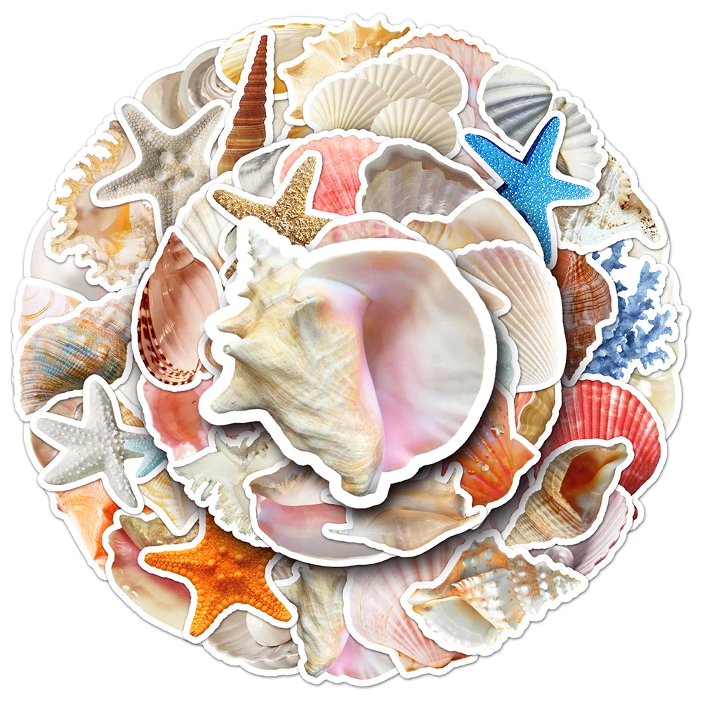 10/30/50pcs Dream Shell Conch Stickers Aesthetic Ins Style Girls Decals DIY Decoration For Phone Notebook Laptop Guitar Kids Toy