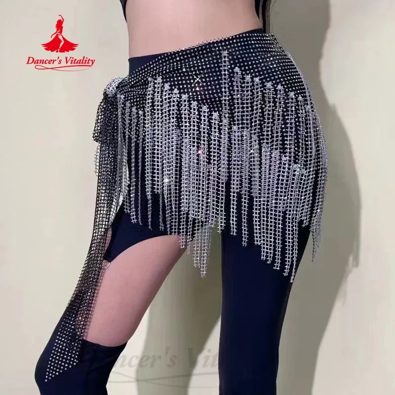 Belly Dancing Belt Women Customized Mesh Tassels Triangle Hip Scarf BellyDance Performance Clothing Oriental Dance Accessories