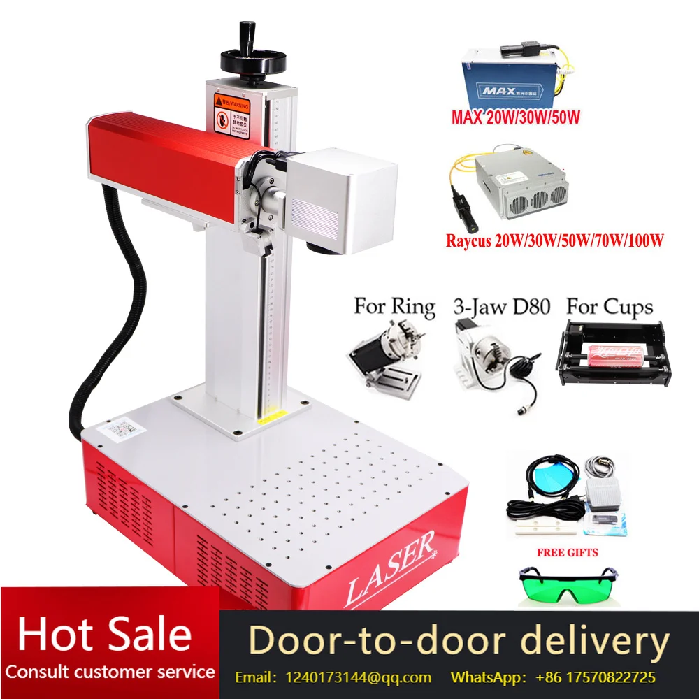 

Galvo Raycus Fiber Laser Metal / Plastic Laser Marking Engraver Machine 20W 30W 50W 70W 100W DIY Ring Cups Engraving Tool EZCAD