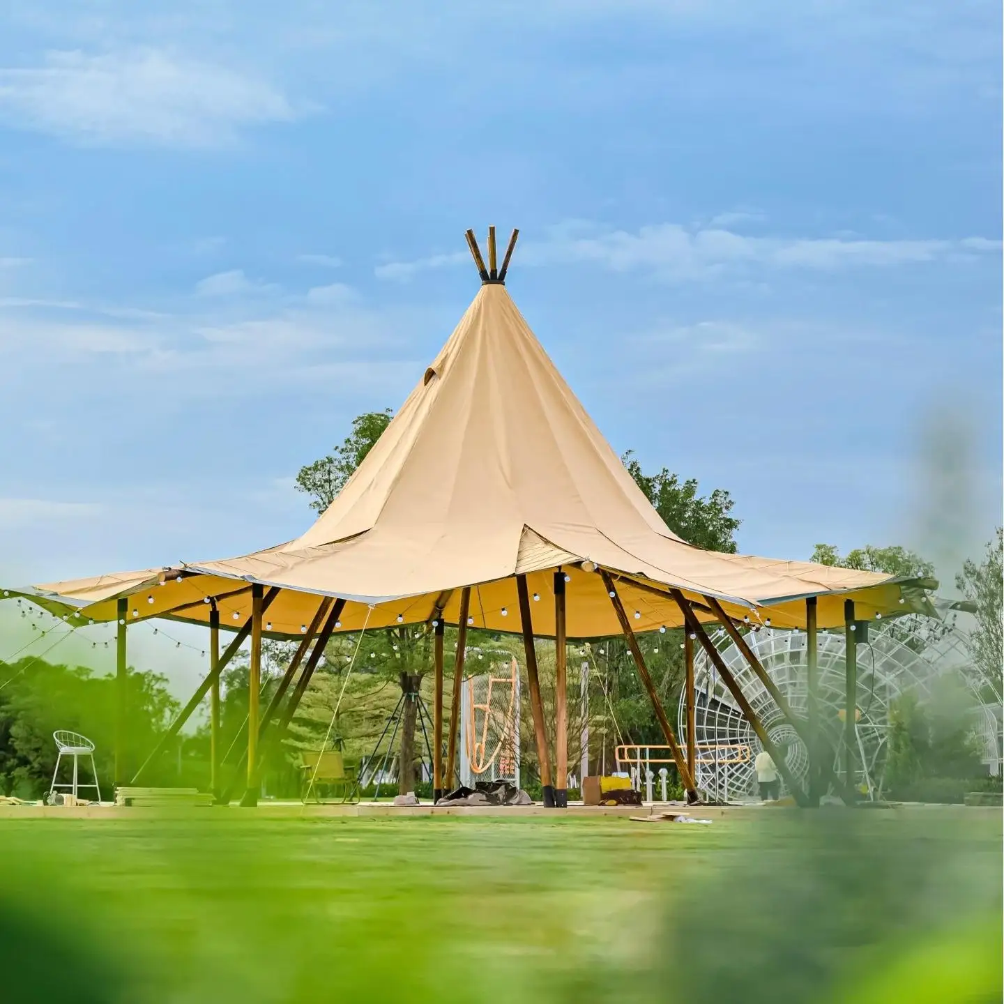 تخصيص في الهواء الطلق خيمة الهرم على شكل خيمة حفلة تيبي كبيرة أكسفورد المأوى لحفلات الزفاف المناسبات الفاخرة التخييم مقهى