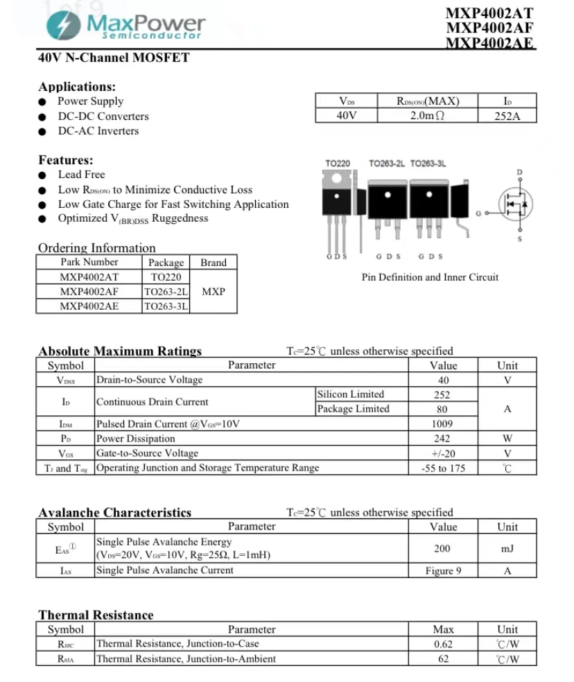 Muslimexmuslimexlimb TO-263-2L 40V 252A