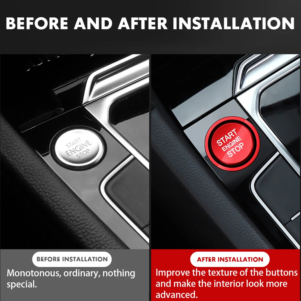 Car Engine Start Stop Button Ignition Sticker Cover Trim Decals For VW Volkswagen Arteon CC Passat B8 Golf 7 Magotan Jetta T-Roc