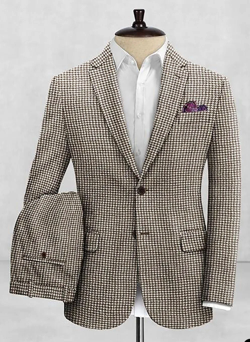 Business Plaid Custom Made Mens Suit bavero doppio petto uomo Suit Prom smoking da sposa formale Prom Suit giacca personalizzata senza pantaloni