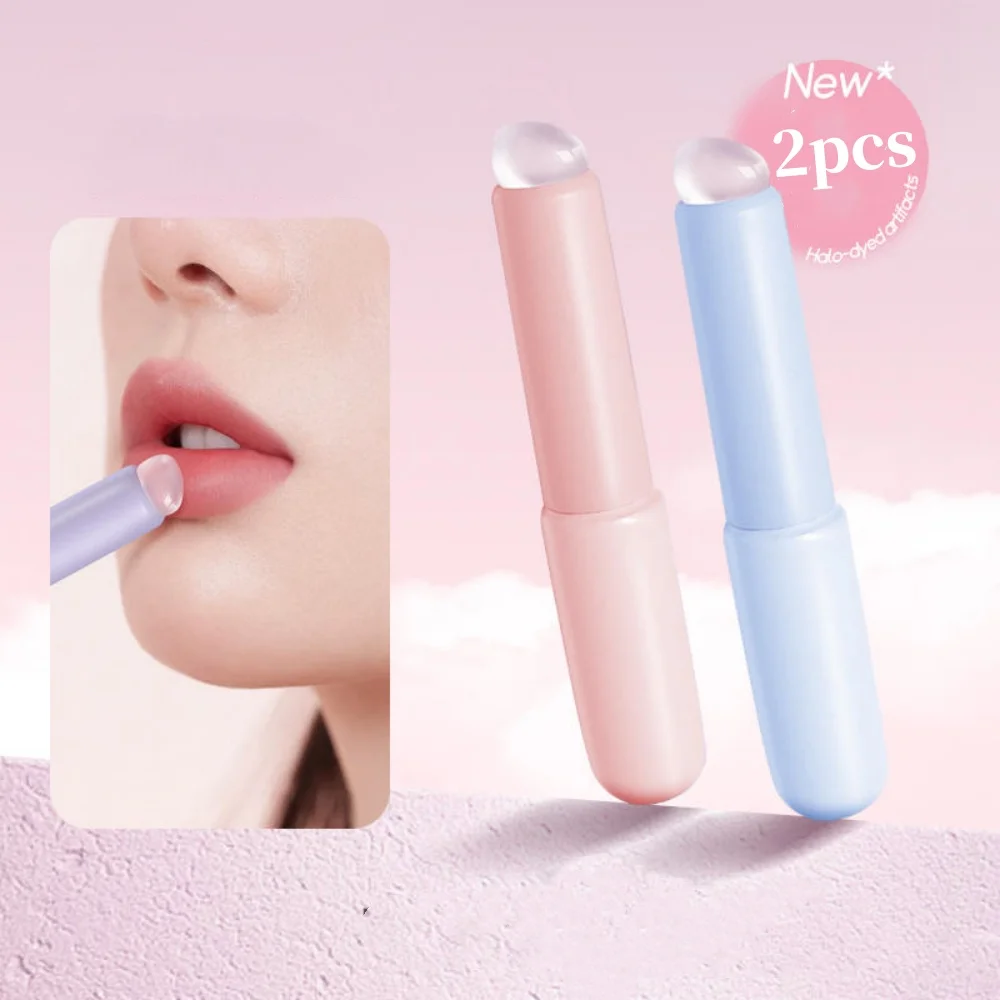 2 stücke Silikon lippe und Concealer Make-up Pinsel neues Upgrade q weiche Lippenstift bürste mit Abdeckung runden Kopf abgewinkelt Multifunktion bürste