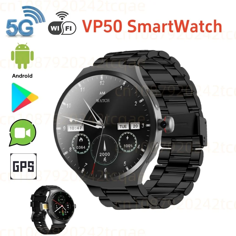 

Смарт-часы VP50, 1,95 дюйма, большой экран Amoled, аккумулятор большой емкости, вращающаяся HD-камера, GPS, приложение WIFI, загрузка умных часов для мужчин