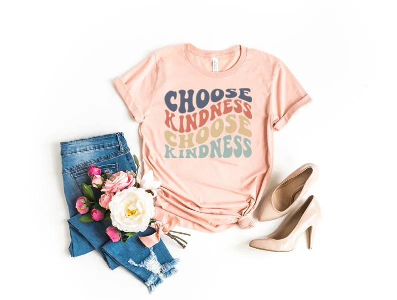 

Retro Choose Kindness Shirt Be Kind Tee Choose Kindness Matters Health Mental Short Sleeve Top Tees 100%cotton Streetwear goth