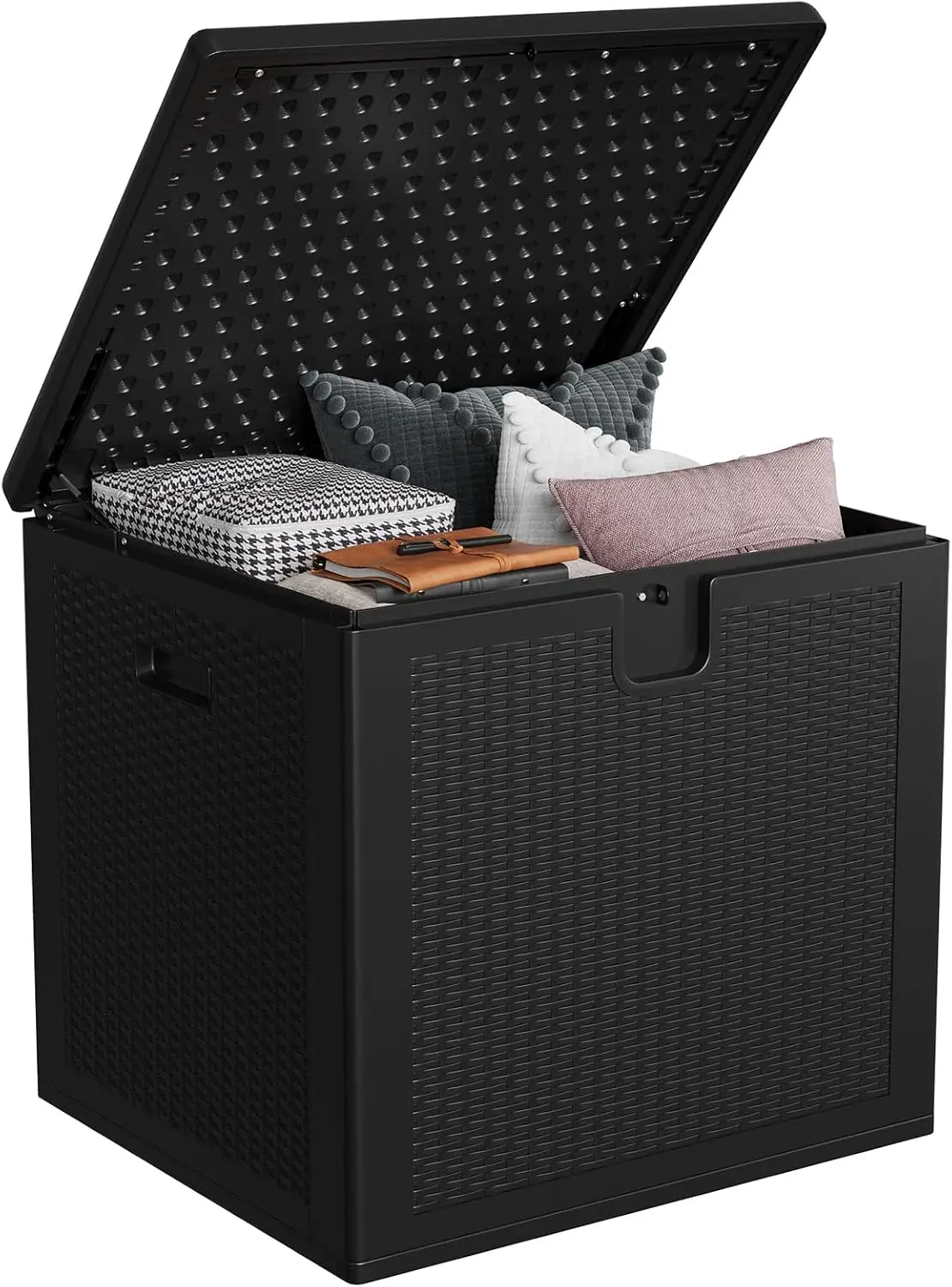

80 Gallon Resin Deck Box, Waterproof Outdoor Storage Box with Lockable Lid & UV Resistant, Patio Furniture Cushion Storage Conta