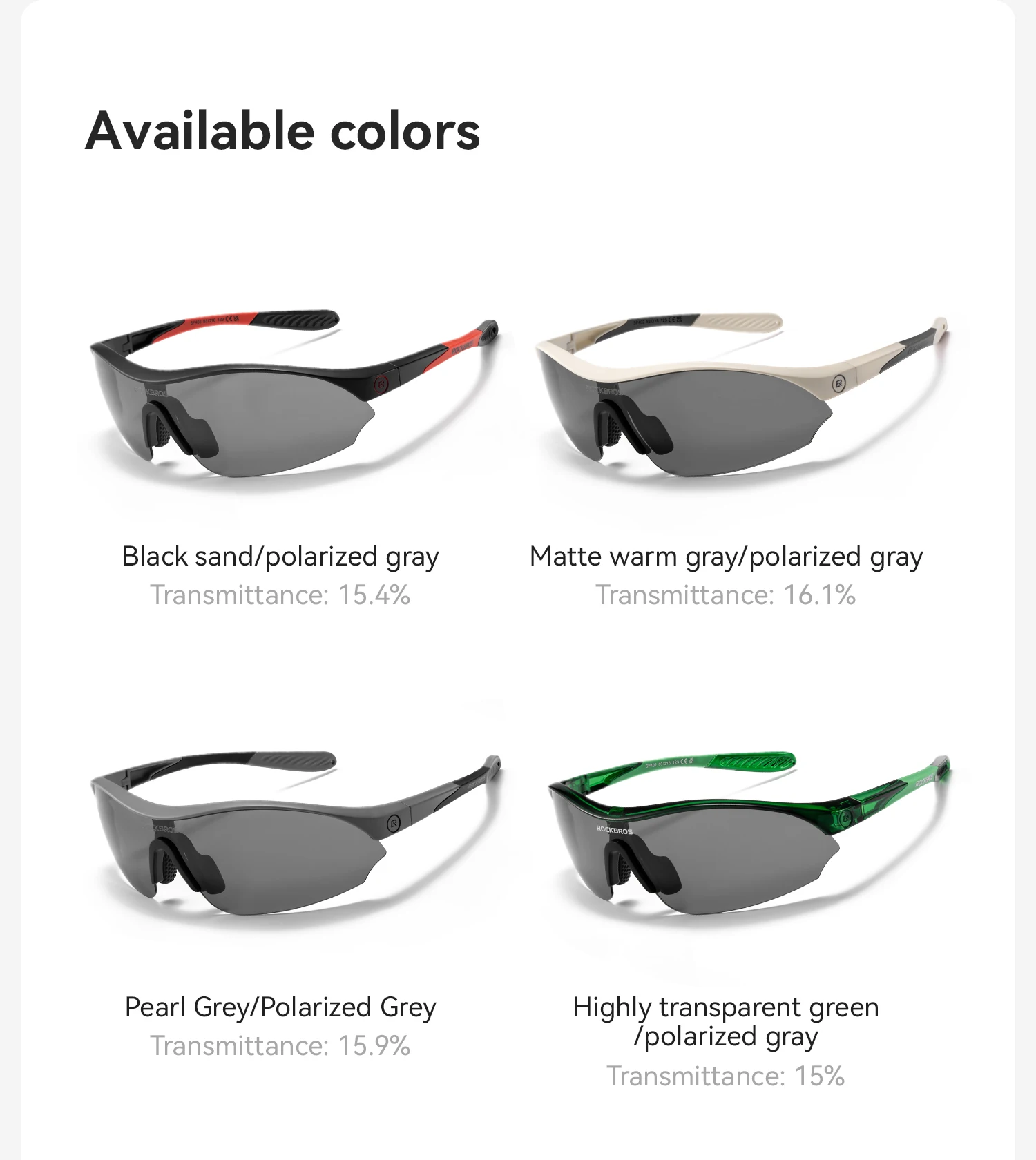ROCKBROS Fahrradbrille UV400 Polarisierte Sport-Sonnenbrille Leichtgewicht UV-Schutz Winddichte Outdoor-Laufbrille – Detail 25