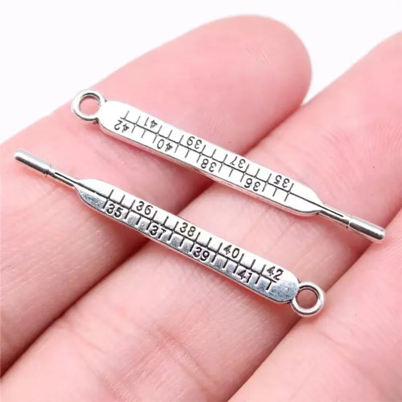 4pcs Silver Plated 3D Mercury Thermometer Alloy Pendants DIY Charms Metal Jewelry Crafts Making al Jewelry Crafts Making A1016