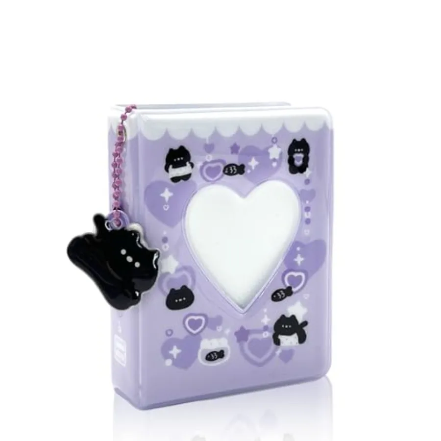 Mini Photo Album for Fujifilm Instax Mini Film, Ideal for Polaroid 2x3 Photos, Kpop Photocard Binder with Heart Cutout Cover, H