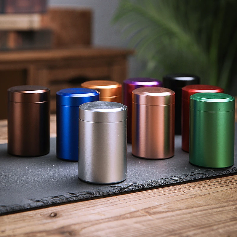 New Airtight Smell Proof Container Quality Stainless Steel Mini Tea Cans Herb Stash Jar Tea Coffee Storage Box Tea Caddies Box