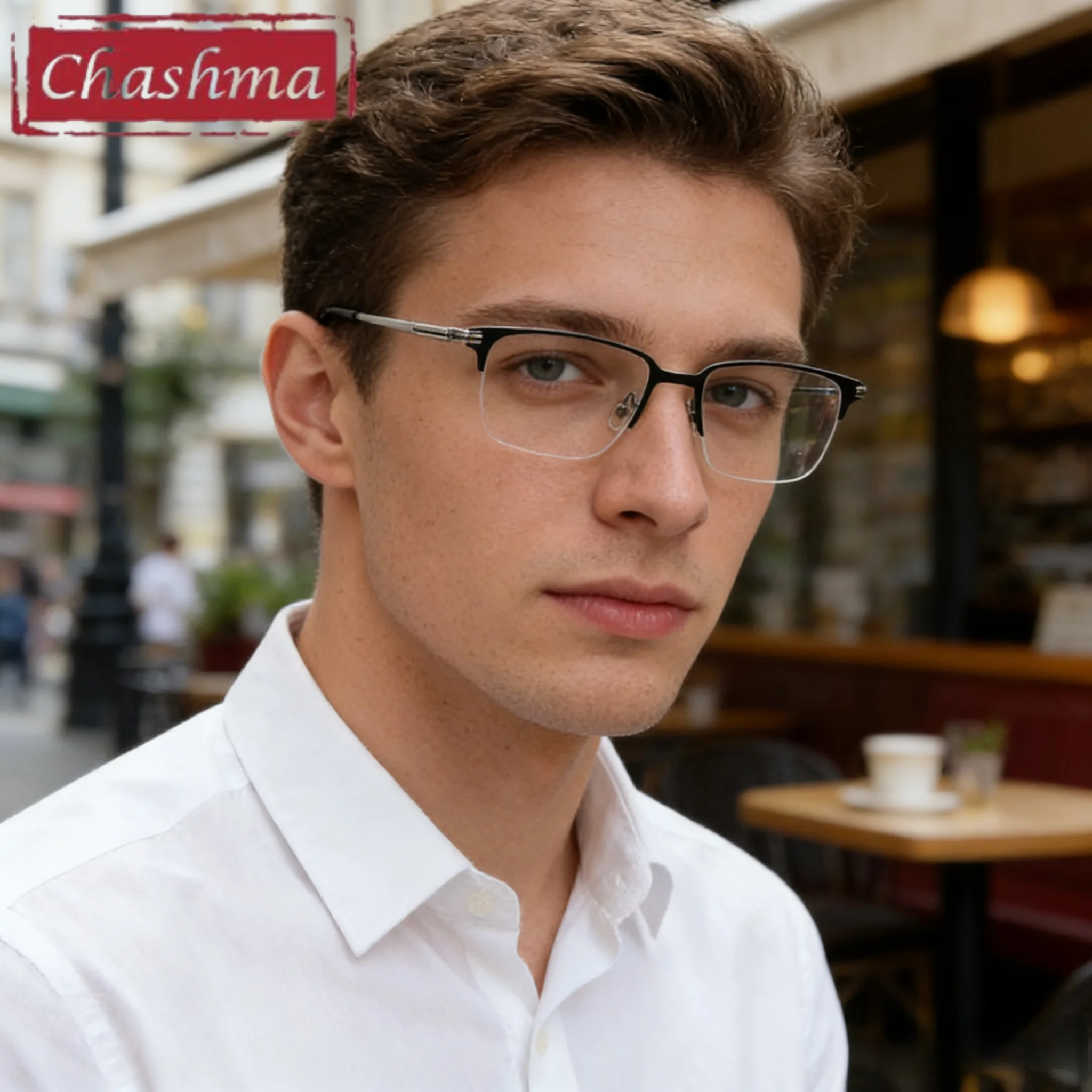 

Chashma Prescription Glasses Men Pure Titanium Progressive Eyeglasses Frames Women Eyebrow Myopia Eyewear Lightweight Spectacles