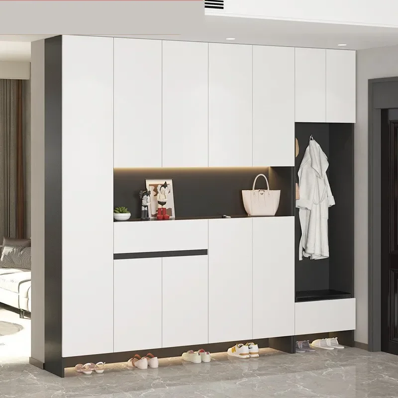 for Home Shoe Cabinet Household Modern Simple Entrance Partition Large Capacity Integrated Storage Against Wall Locker with