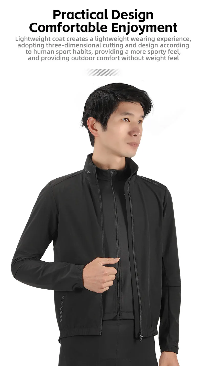 WEST BIKING Herren-Fahrradjacke, leichte, winddichte Fahrradjacke, atmungsaktive Frühlings- und Herbstjacke, Windbreaker mit Kapuze, Sportbekleidung. – Detail 6