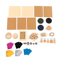 Laser Material Kit 11 Kinds Material Stainless Steel Pine Wood DIY Making CNC Laser Engraving Material Set for Woodwork