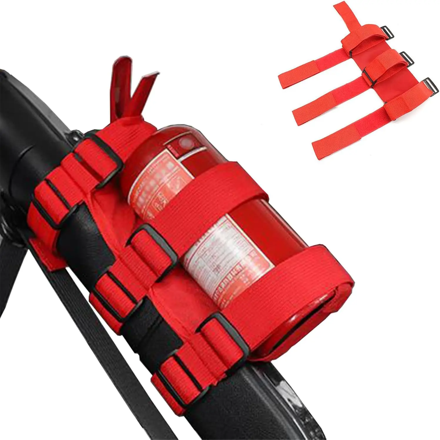 

Universal Car Fire Extinguisher Holder Roll Bar Adjustable Strap Brackets Fits 2.5lb-3lb extinguisher with USA Flag Pattern
