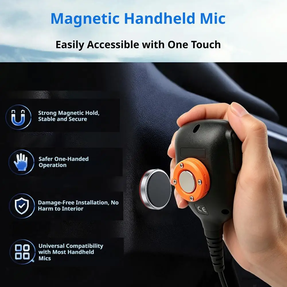 Universal Magnetic Mic Holder Strong Magnet Hand Microphone Mount Bracket Holder For CB Radio Walkie Talkie Car Accessorie