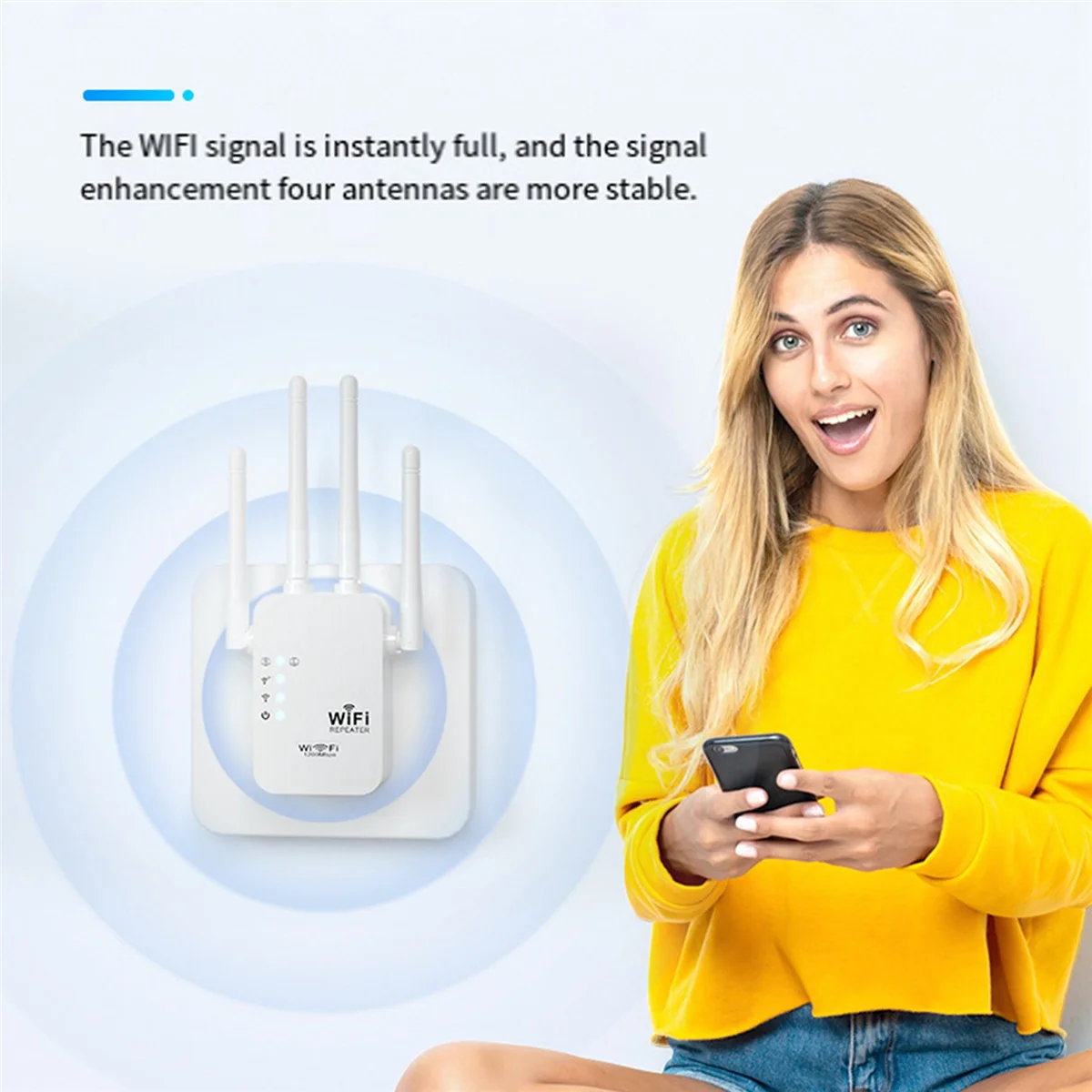 N82R 300Mbps واي فاي مكرر لاسلكي واي فاي إشارة موسع ثنائي النطاق 5G 2.4G شبكة مكبر للصوت طويلة المدى موزع إنترنت واي فاي الاتحاد الأوروبي التوصيل