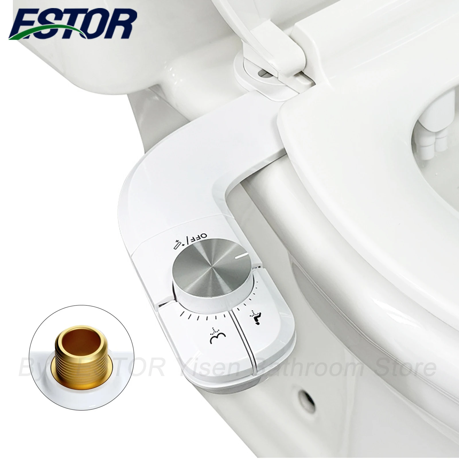 Bidet Attachment for Toilet, non-electric cold water bidet, toilet seat attachment, self-cleaning, dual nozzle pressure control