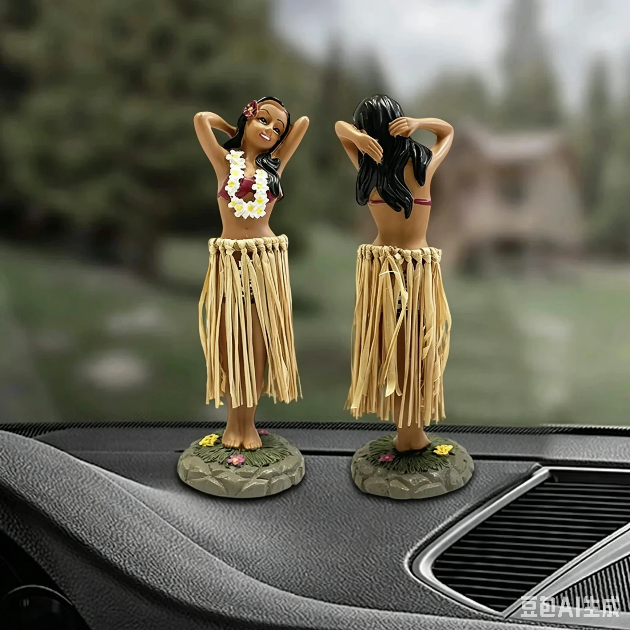 Hawaiian Dancing Girl Bobblehead Doll Car Dashboard Ornament Auto Interior Decor Hawaiian Souvenir Desktop Centerpiece