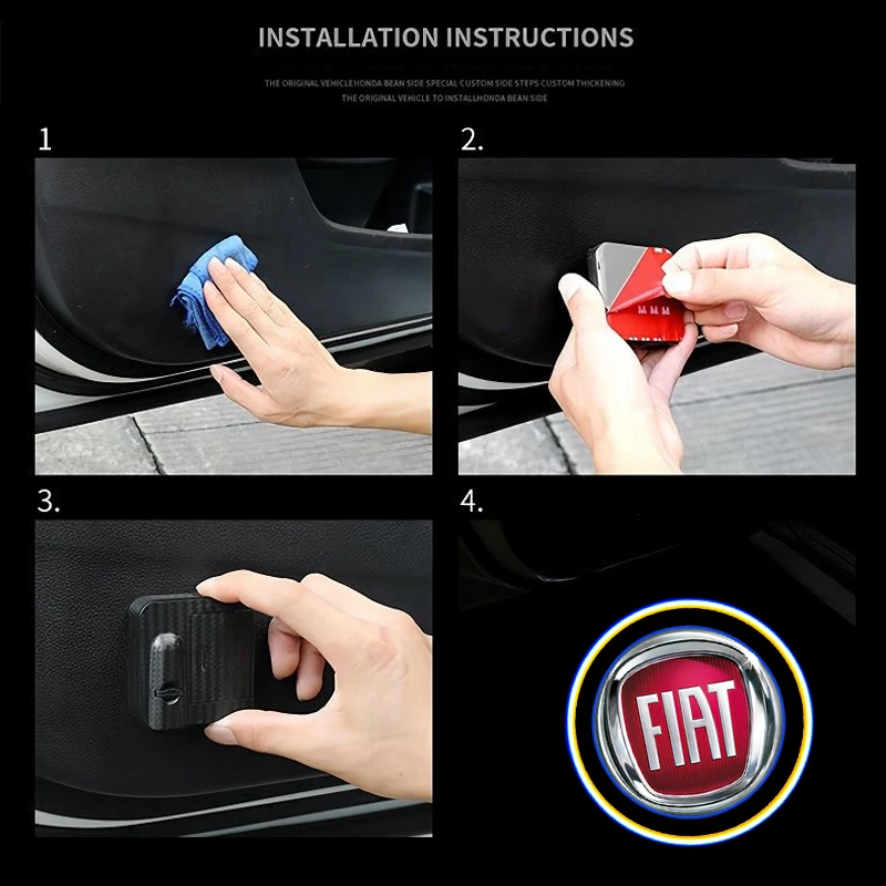 2 قطعة باب السيارة فيات ترحيب أضواء العارض مصابيح اكسسوارات لشركة فيات أبارث 500 تيبو FR الباندا أرجو فريمونت فياجيو برافو #5