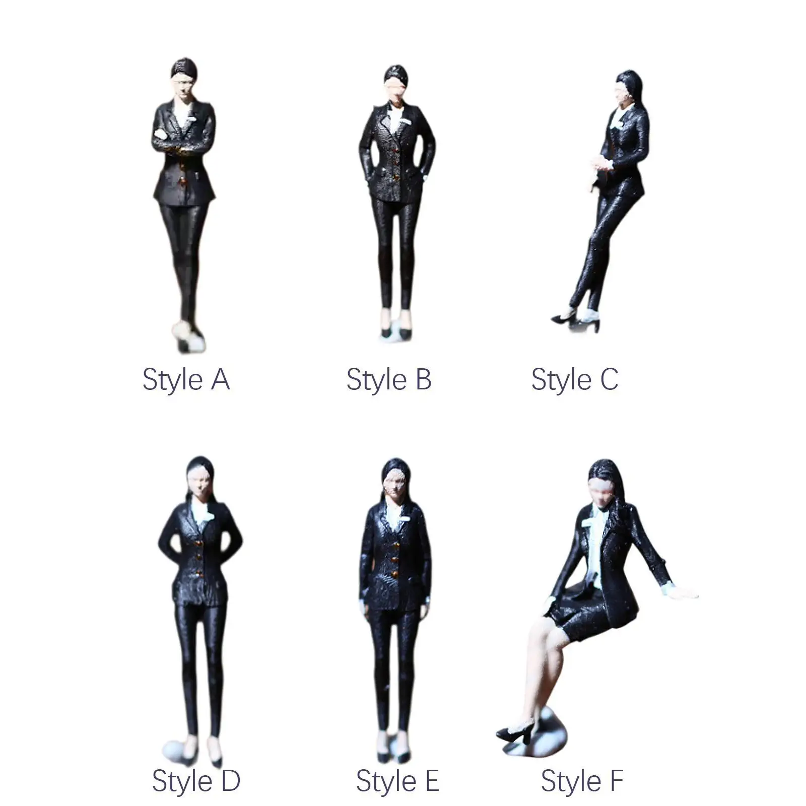 

1:64 Scale Miniature Figure Adults Elegant Women Model for Desktop Ornament Dollhouse Fairy Garden Architecture Model Landscape