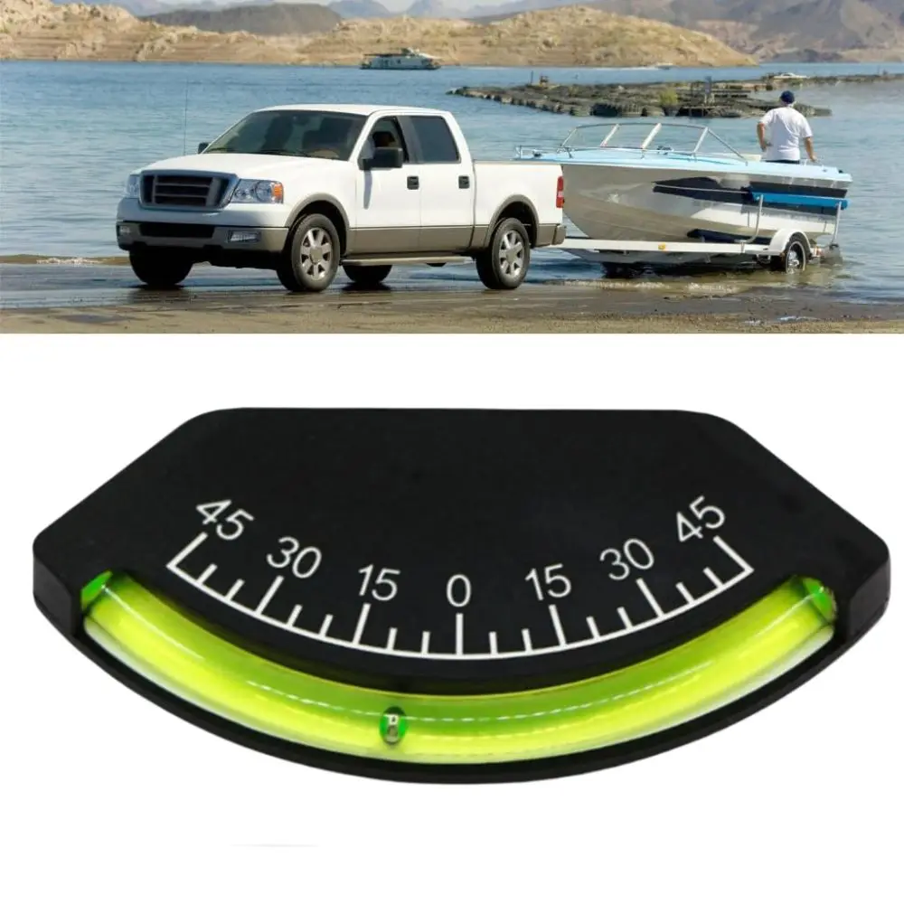 New -45 To +45 Degrees Inclinometer Durable Easy To Read Level Gauge Portable with Adhesive Marine Clinometer Car or Boat