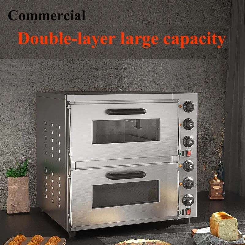 Commercial Double-layer Large-capacity Pizza Tart Cake Double-layer Independent Temperature Control Multifunction Oven Provided