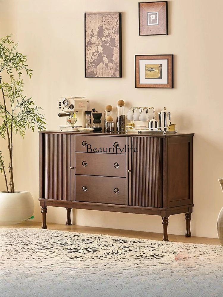 

All solid wood antique dining side cabinet French retro 2025 new storage locker