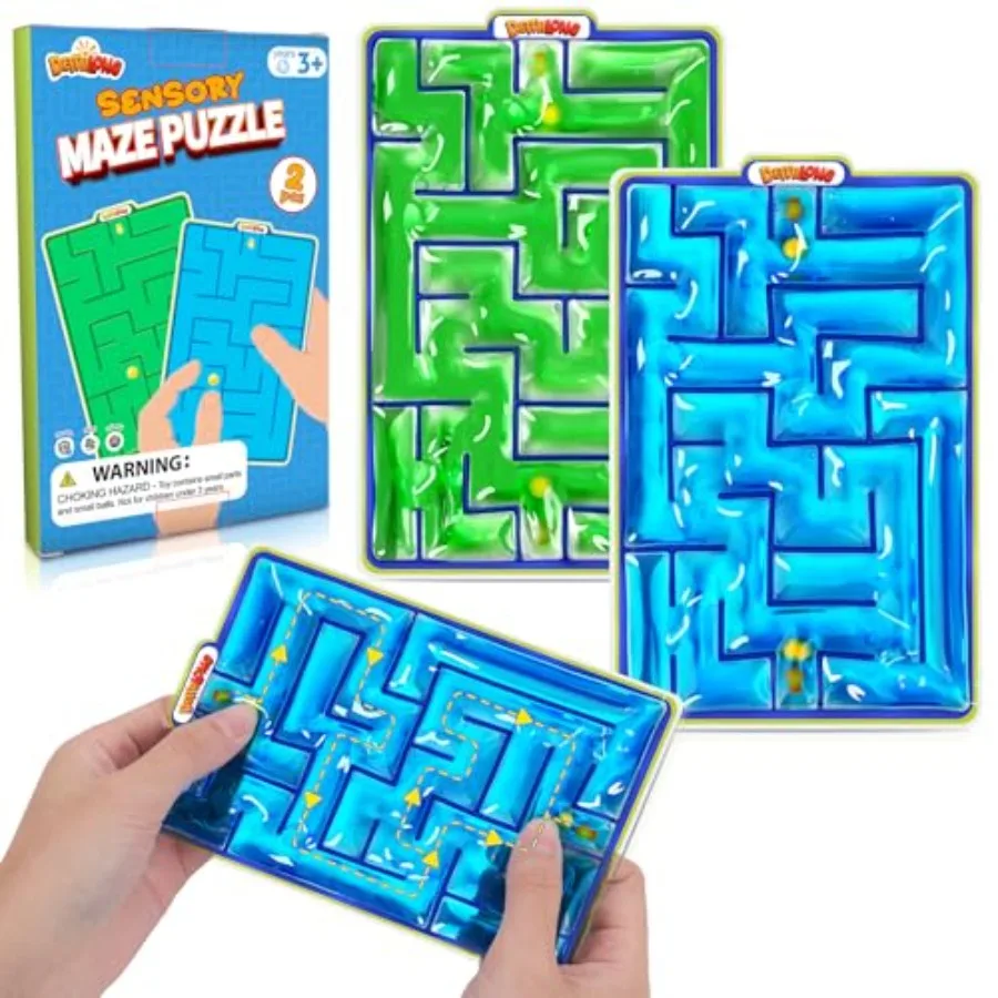 

Sensory Toys Fidget Marble Maze - 2 Pack Gel Filled Sensory Items for Teens Autism Sensory Autistic Calming Toys for Preschool