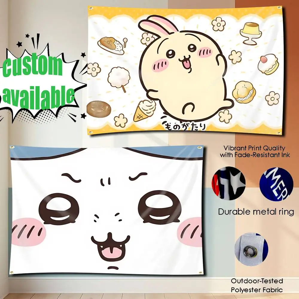 Lovely C-Chaotic-Usagi HD-Printed  Flag Tapestry Banner for Bedroom Living Room Outdoor Camping Custom Supported