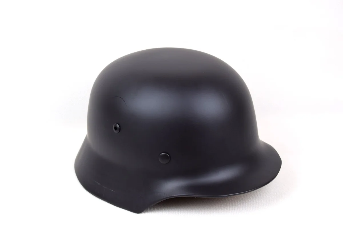 Replica WWII German M35 Steel Motorcycle Helmet Black 　