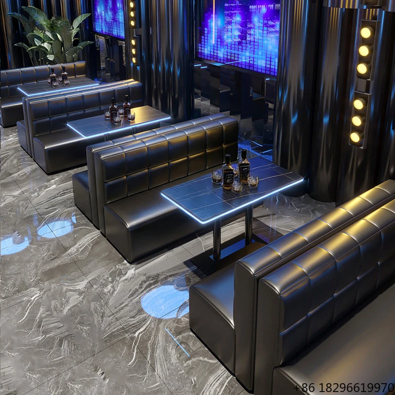 

Modern Bar Chair Table Set with Synthetic Leather Seats for Outdoor Commercial Use in Restaurants and Bars