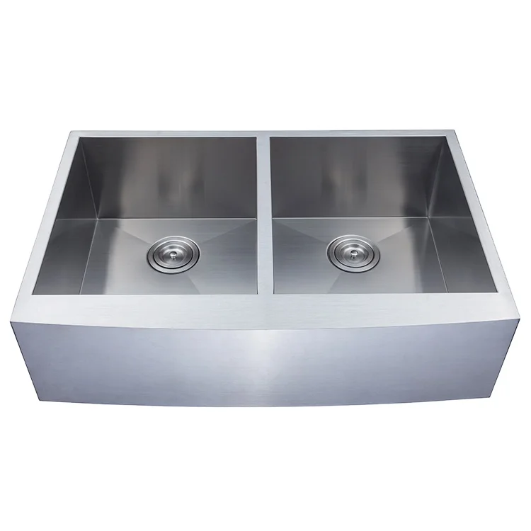 Commercial Handmade Hand Washing Double Bowl 304 Stainless Steel Kitchen Sink