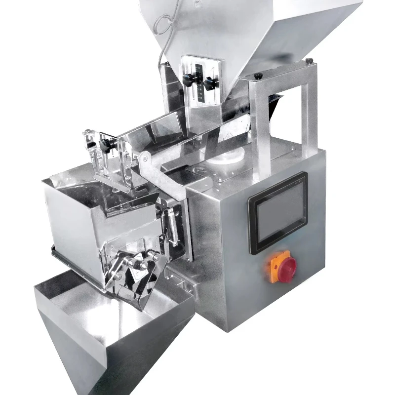 Food factory automatic single-head linear weighing device weighs and packs rice seed flour