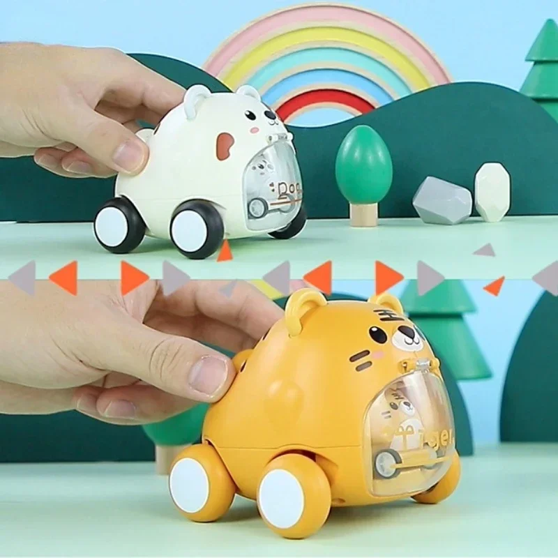 Montessori Baby Toy Cars for 1 Year Old Toddler Birthday Gift Toys Cartoon Car for Babies Boys Interactive Toy for Kids Children