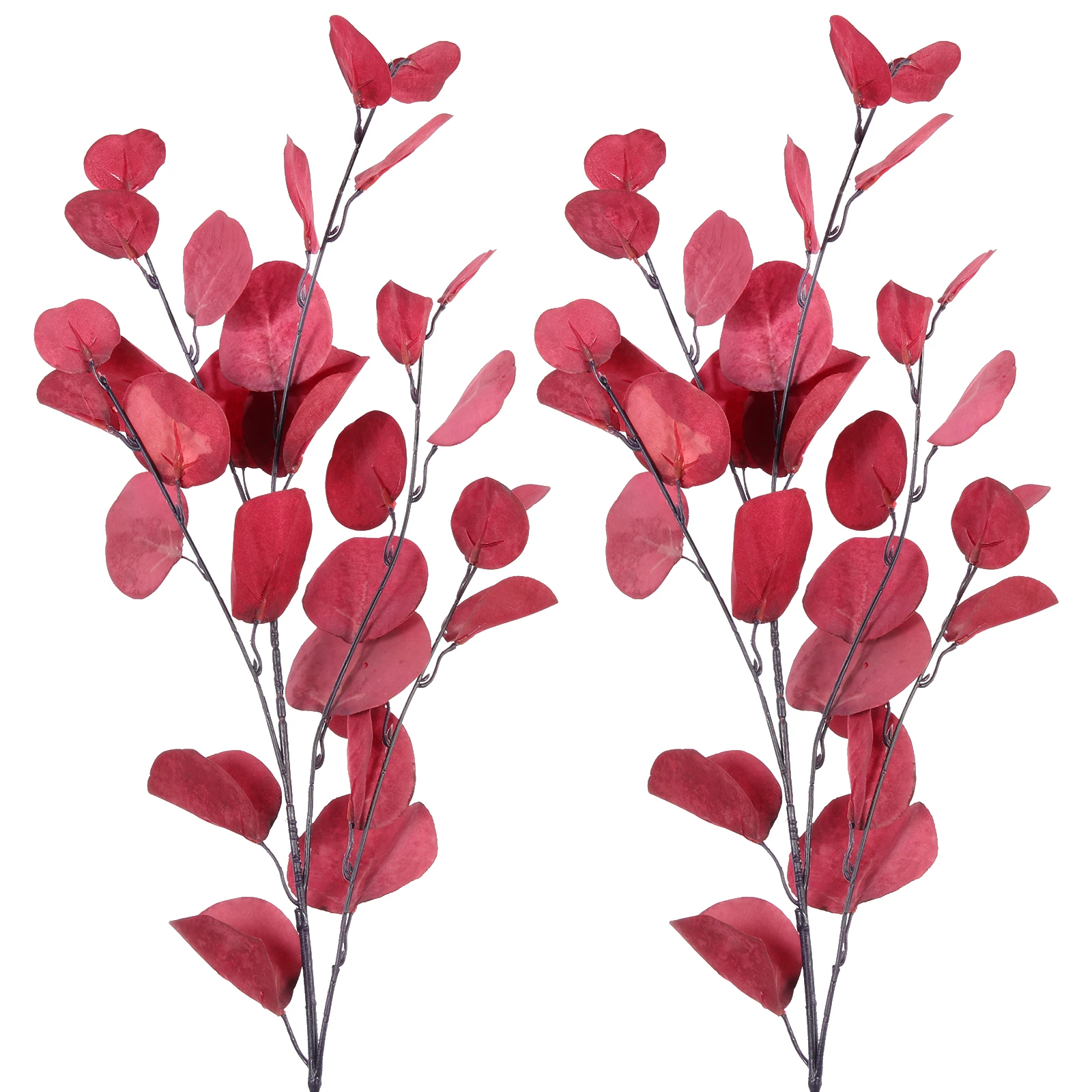 

2 Pcs Artificial Plant Leaves Eucalyptus Leaf Prop Faux Stems Fake Silk Flower for Decoration Wedding Decorations