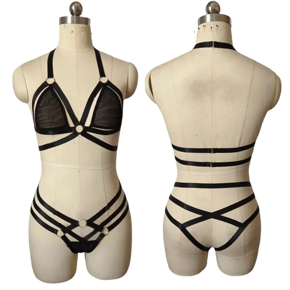 Ladies Sexy Sexy Lingerie Strappy Style Lingerie Set Lace Sets Sleepwear Suit Erotic Teddies Lingerie Nightwear - Image 5