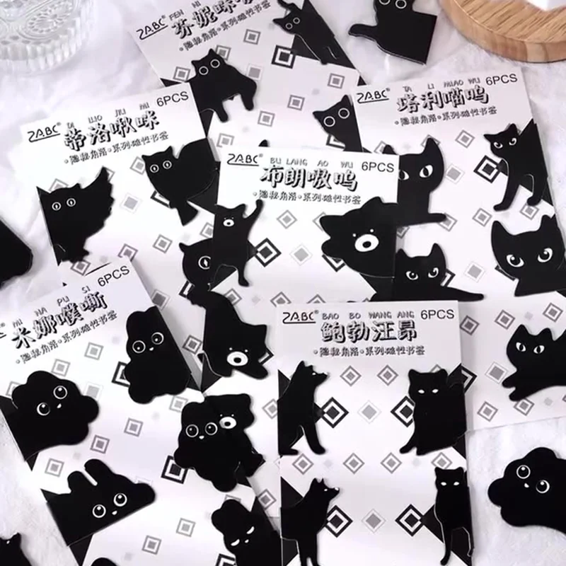 6 pacote gatinho panda coelho arte criativa suprimentos marcador titular estudante marcador material magnético material de escritório artigos de papelaria