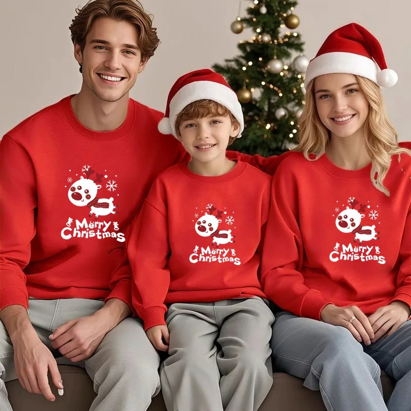 

Одинаковые рождественские свитшоты для всей семьи, одежда для мамы и дочки, хлопковые рождественские пижамы для родителей и детей для пары, взрослых и детей